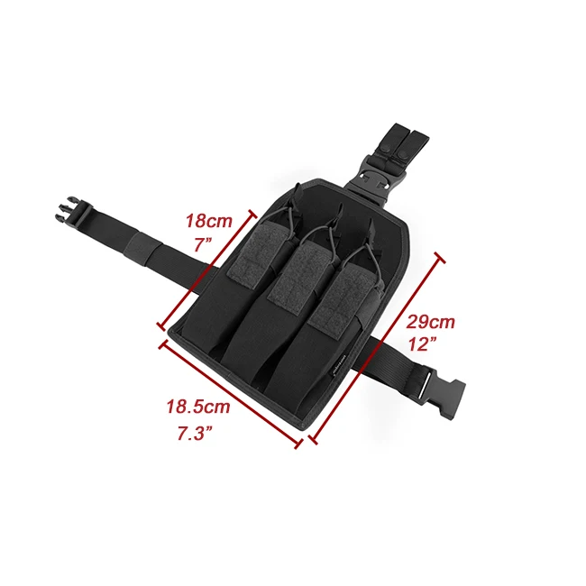 Emerson Тактический тройной emersongear пластиковый пистолет охотничья капля ноги SMG журнал Бедро мешок Mag держатель носитель для MP5/MP7/KRISS