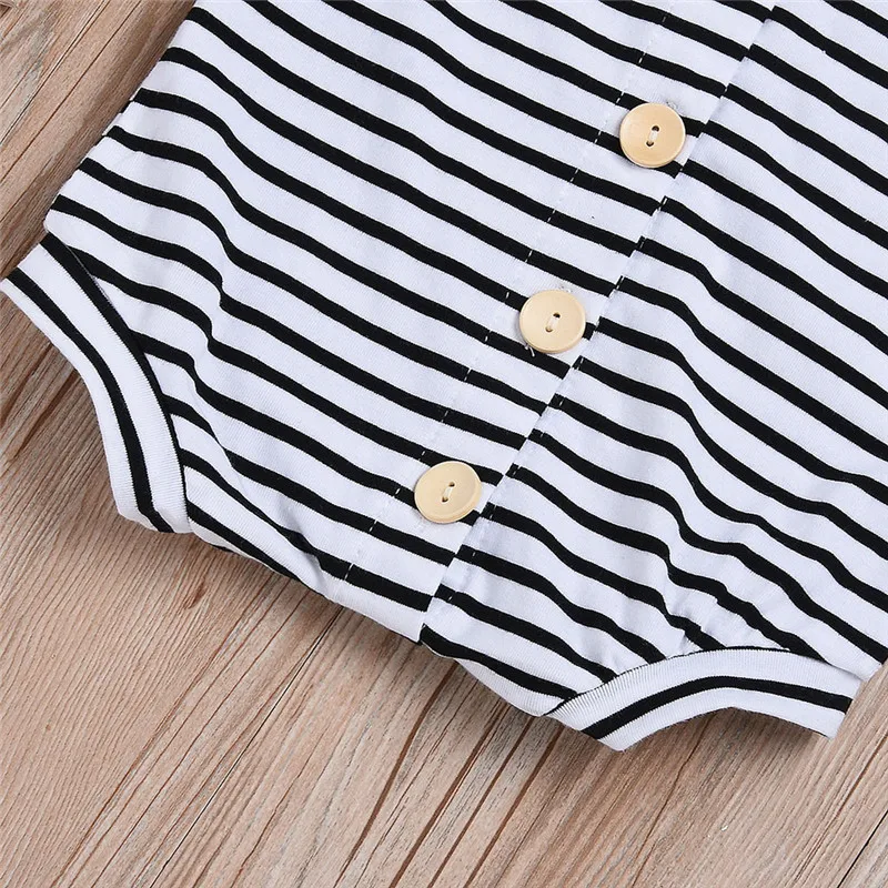 The new fashion cute design Newborn Infant Baby Girl Short Sleeve Striped Romper Jumpsuit Outfits Clothes  (19)