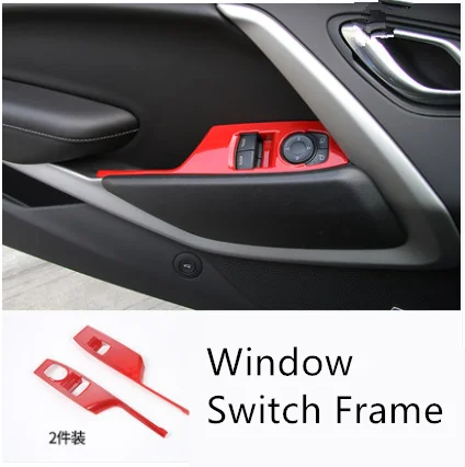 Красный весь набор интерьерных украшений, окно Swith, сиденье рулевого колеса, кнопка регулировки рамы для Chevrolet Camaro AAA035 - Название цвета: E