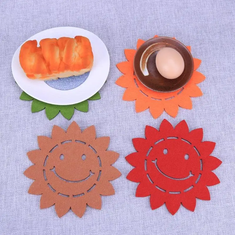

5pcs Hollow Out Felt Antiskid Table Bowl Cup Pads Drink Coaster Placemat Heat Insulation Pads Kitchen Restaurant Bowl Plate Cup