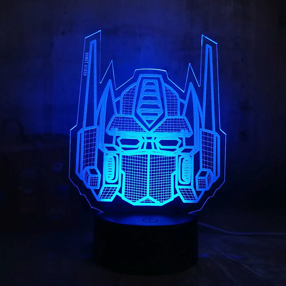 Optimus Prime игрушки для мальчиков Трансформеры 3D Светодиодная иллюзия настольный RGB