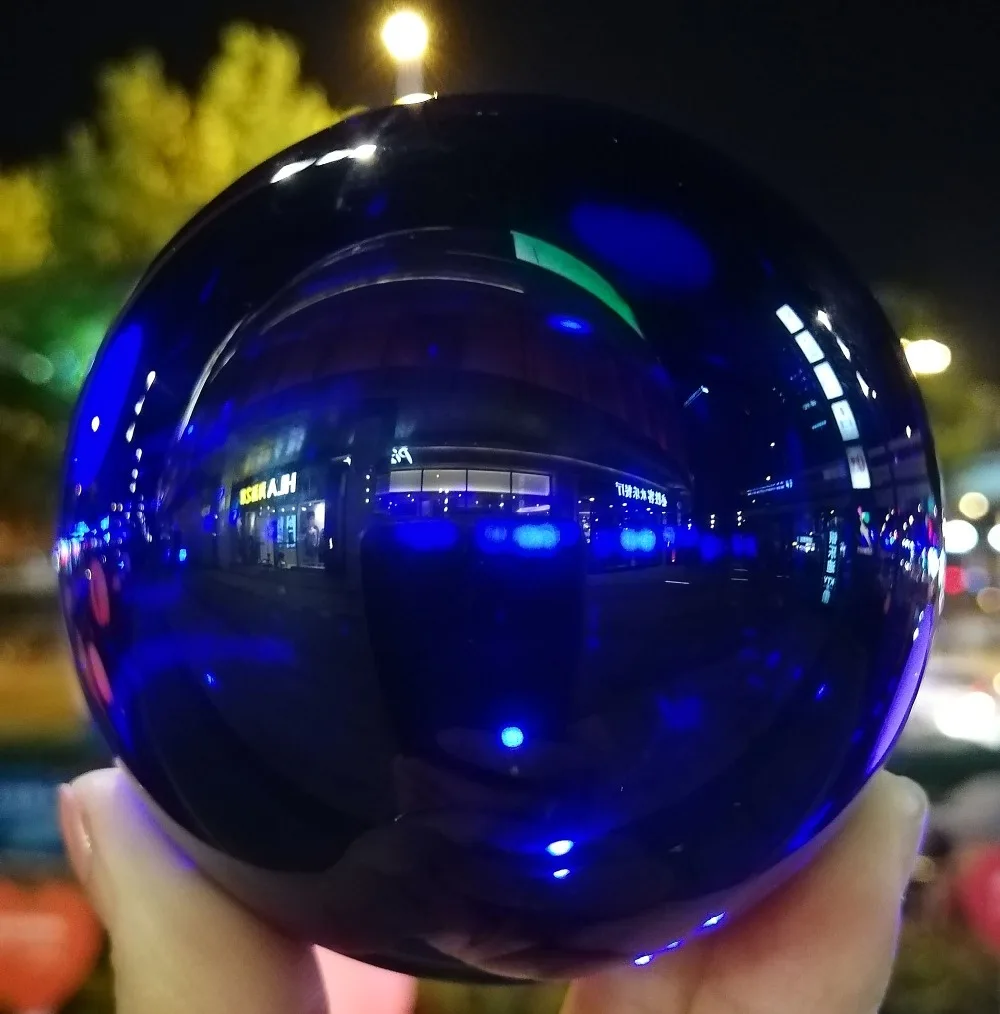 LACALOVE 80mm Nice Blue Rare Quartz Crystal Ball Magic Sphere Fengshui