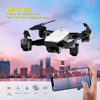 

SMRC S20 Foldable 6-axis Gyro FPV Drone RC Quadcopter With 360' Flips Wide Angle 720P Camera Altitude Hold Dual Batteries