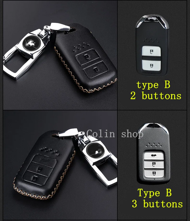 Автомобиль дистанционного Натуральная кожа случае ключ для Honda Crv XRV соглашения jade civic Crosstour SPIRIOR vezel key holder аксессуары