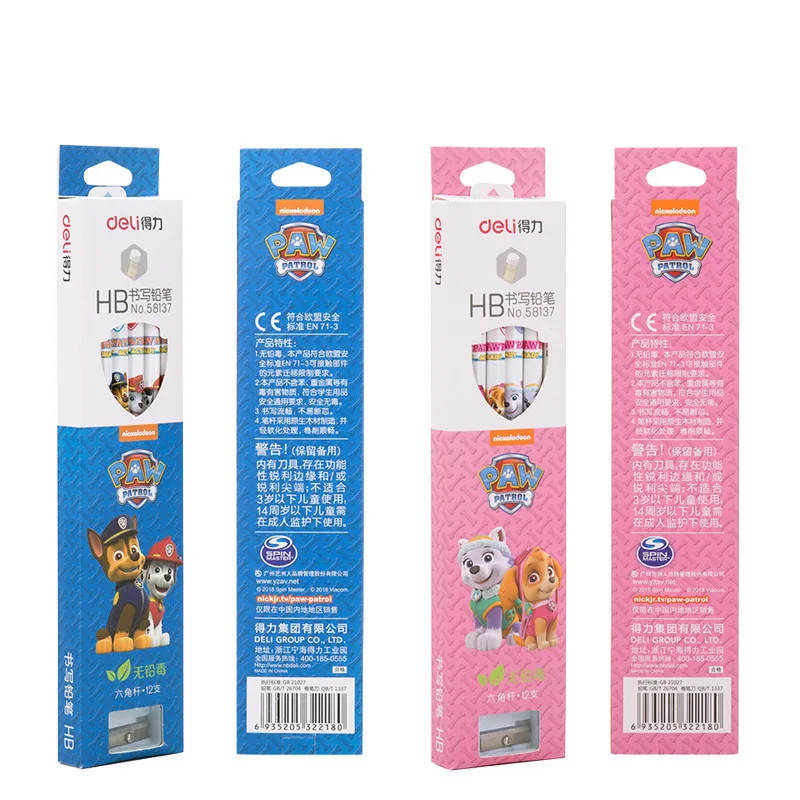 Deli paw patrol милый 12 шт. HB Набор деревянных карандашей с точилкой для школы детей