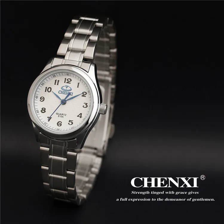 CHENXI Брендовые женские часы с черным и белым циферблатом, кварцевые часы из нержавеющей стали, простой подарок, женские часы, наручные часы