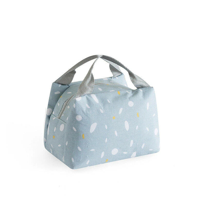 

2019 Women Men Cooler Insulated Picnic Lunch Bag Portable Box for Thermal Food Pink Color Multi Dots Pattern