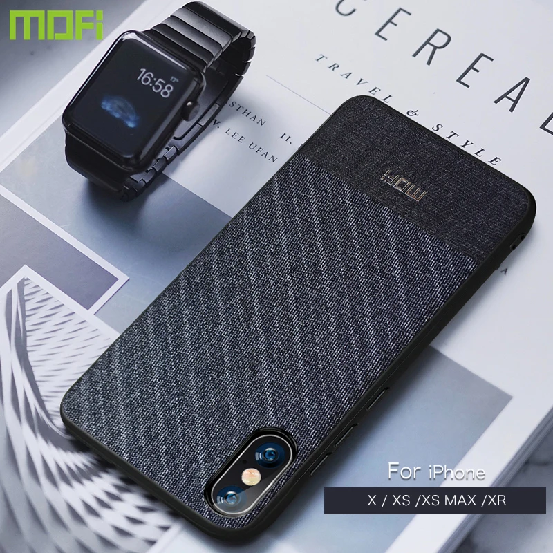 

For iPhone Xs Max Case For iPhone Xs Case For iPhone XR Case Cover Mofi Xs Max Back Cover iPX Business Suit Cloth Style Fabrics