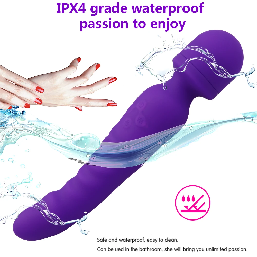Heating Vibrator Sex Toys for Woman Magic AV Wand Massager Soft Silicone Dildo Multi-Speed G Spot Clitoris Stimulator