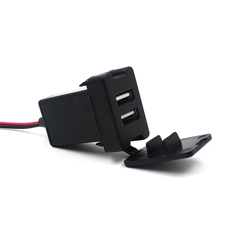 Car 12V 24V To 5V 3.1A Dual USB Ports Dashboard Mount Charger For
