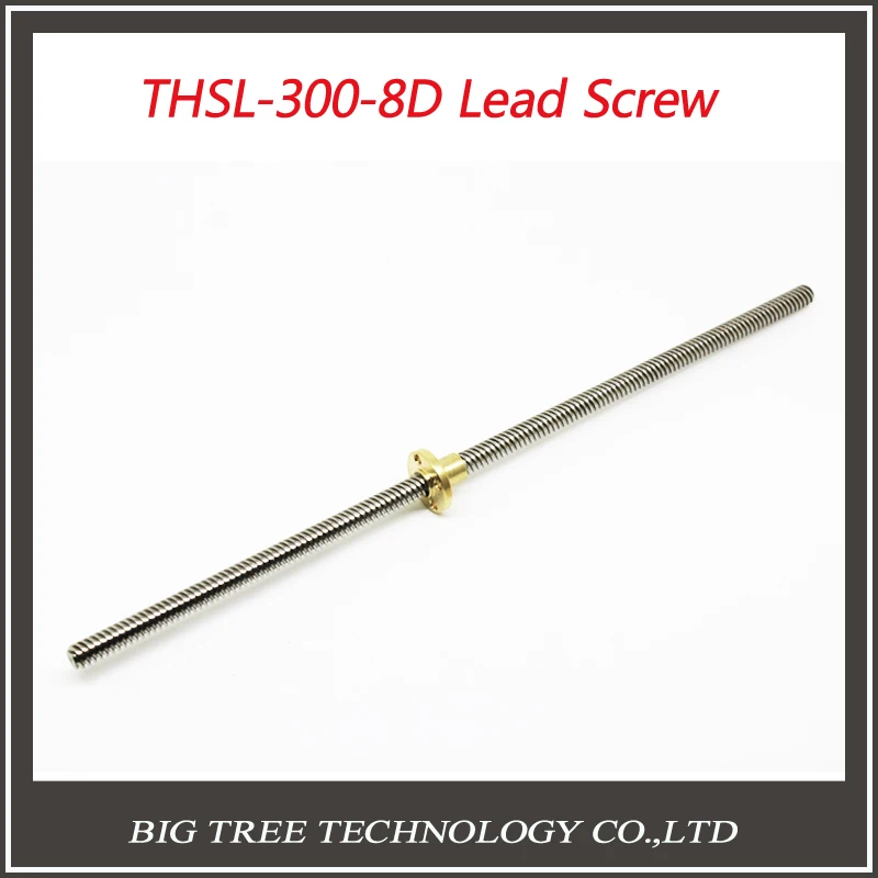 

RepRap 3D Printer THSL-300-8D diy T-type stepper motor Lead Screw Dia 8MM Thread 8mm Length 300mm with Copper Nut Free Shipping