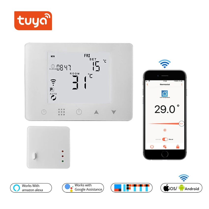 Wi Fi и RF беспроводной комнатный термостат для газового бойлера подогрева воды