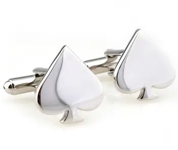 

Poker Spade Cufflinks Silver Fashion Cuff Link Cuff Buttons Shirt Charm Luxury Cufflinks Men Gift Jewelry Accessory 20Pairs/lot