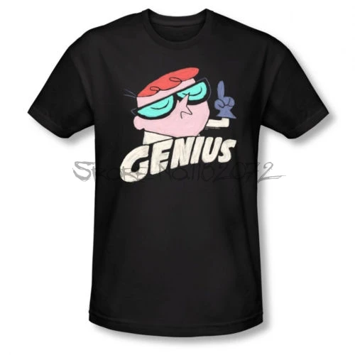 

Dexter's Laboratory Dexter Genius New Cartoon Network Adult Slim Fit Shirt summer brand tshirt for male cotton man tops sbz5353