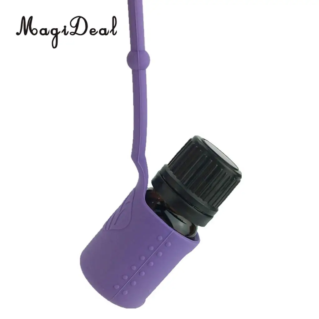 4pcs 5ml Silicone Cosmetic Makeup Essential Oil Roller Bottle Sleeves Carrying Storage Case Holder Pink Purple Green Orange
