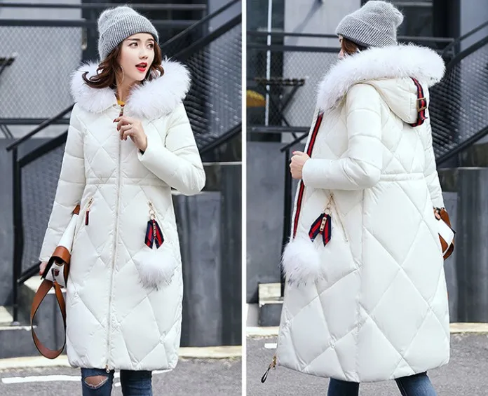 

Fashion slim thicked women jacket black gray brown women's winter coats super warm waterproof windproof fur hooded long parkas