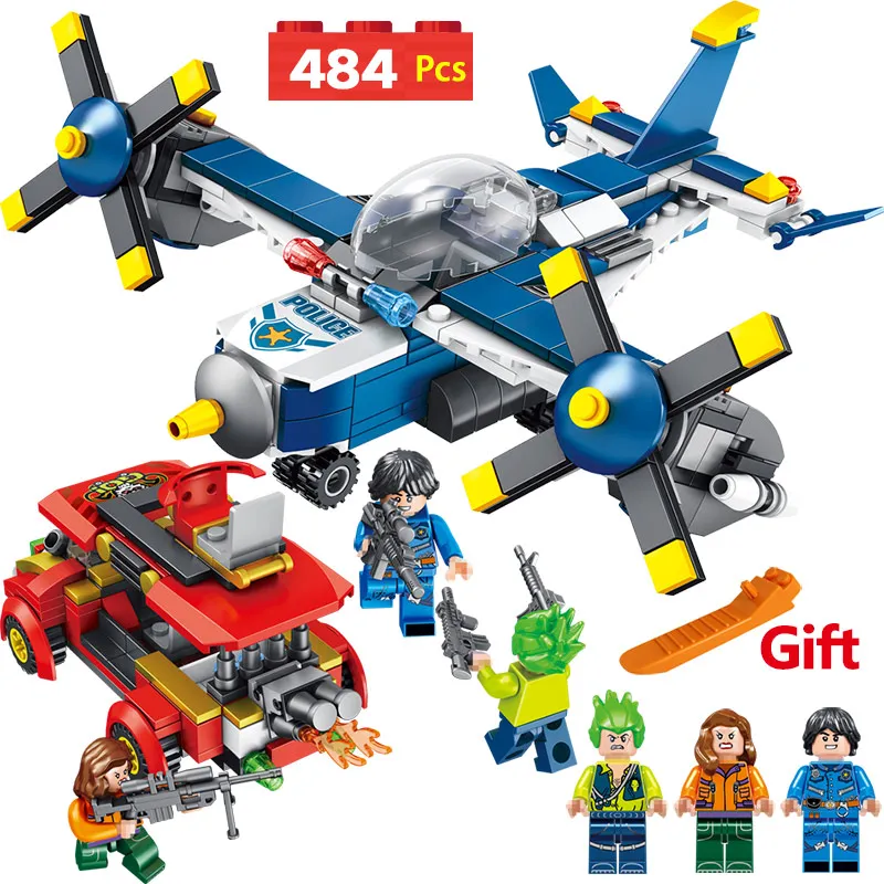 

City Police Series Compatible Military Pirate Helicopter Blocks Mini Action Figures Bricks Enlightening Toys For Boy