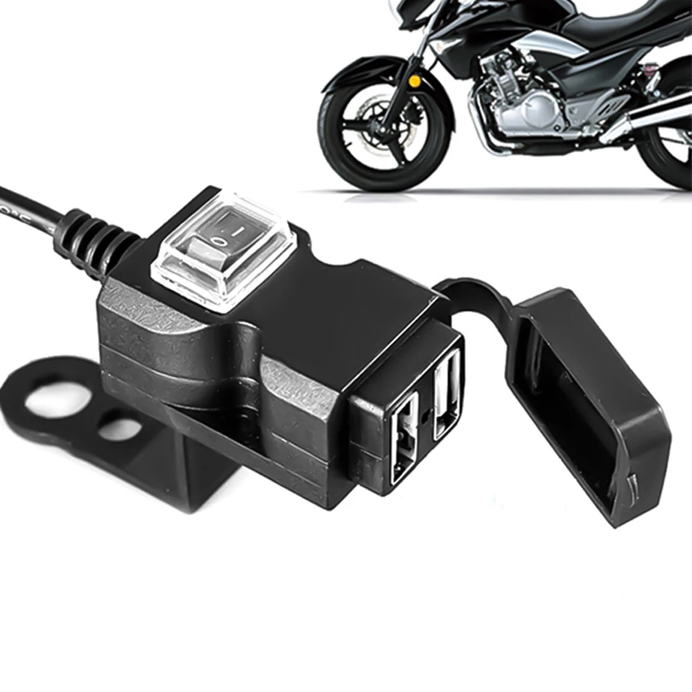 12 V-24 V Dual USB Автомобильное зарядное устройство Порты и разъёмы Водонепроницаемый мотоцикл руль Зарядное устройство адаптер Питание Разъем для iphone samsung huawei