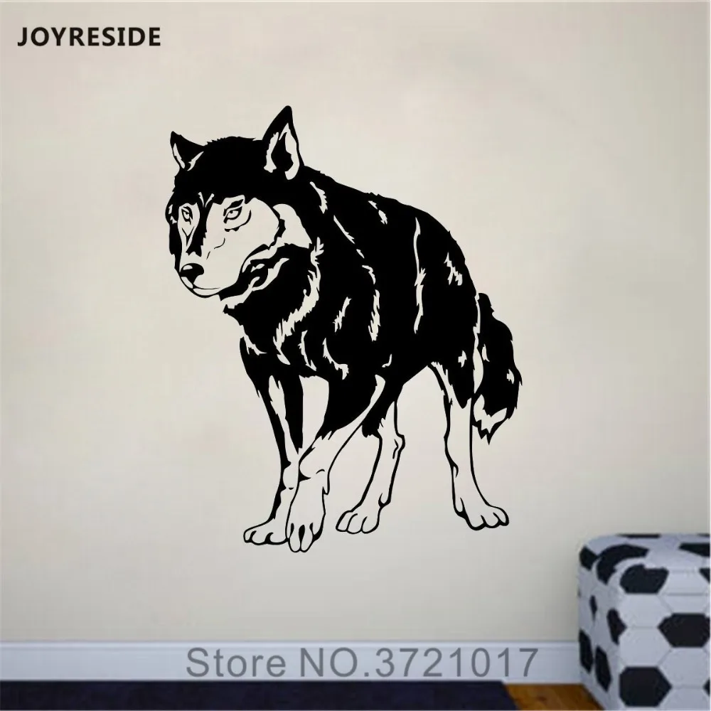 JOYRESIDE Wolf Wall Forest Wild Animal Decals Vinyl Sticker Wildlife Nature Home Kids Room Bedroom Decorations Art Mural A1612 | Дом и сад