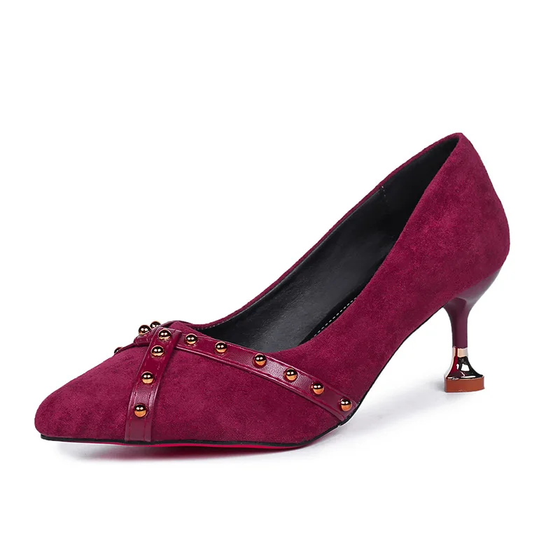 

Top Suede Woman 2019 New Fashion, Shallow-mouthed Sexy High-heeled Shoes Slim-heeled Fashion dames schoenen