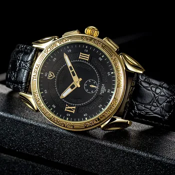 

Fashion Classic Two Needle And Half Hollow Belt Men's Business Quartz Men's watch Wrist Party decoration suit Dress Watch gifts
