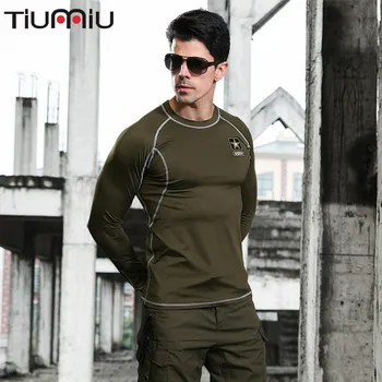 

Men Catching Outdoor Tactical Training Long-sleeved Tight Sports Thermal Underwear Army Militar Softair Roupas Masculinas