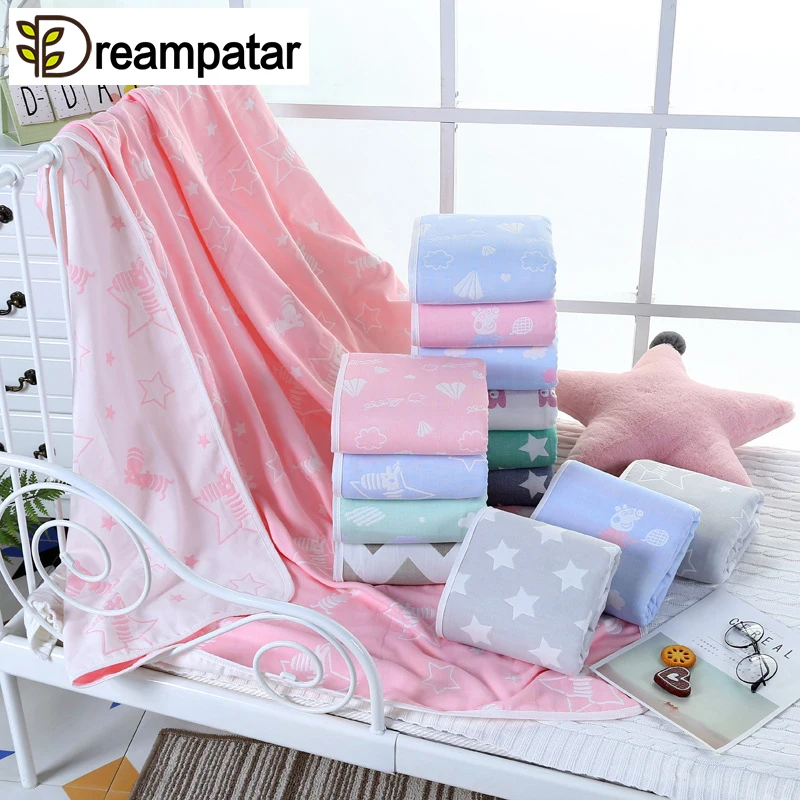 

Cute Cartoon Stars 100% Cotton Healthy Soft Comfortable Double-Sided Bath Towel Multi-Function Blanket Beach Towel BD215A