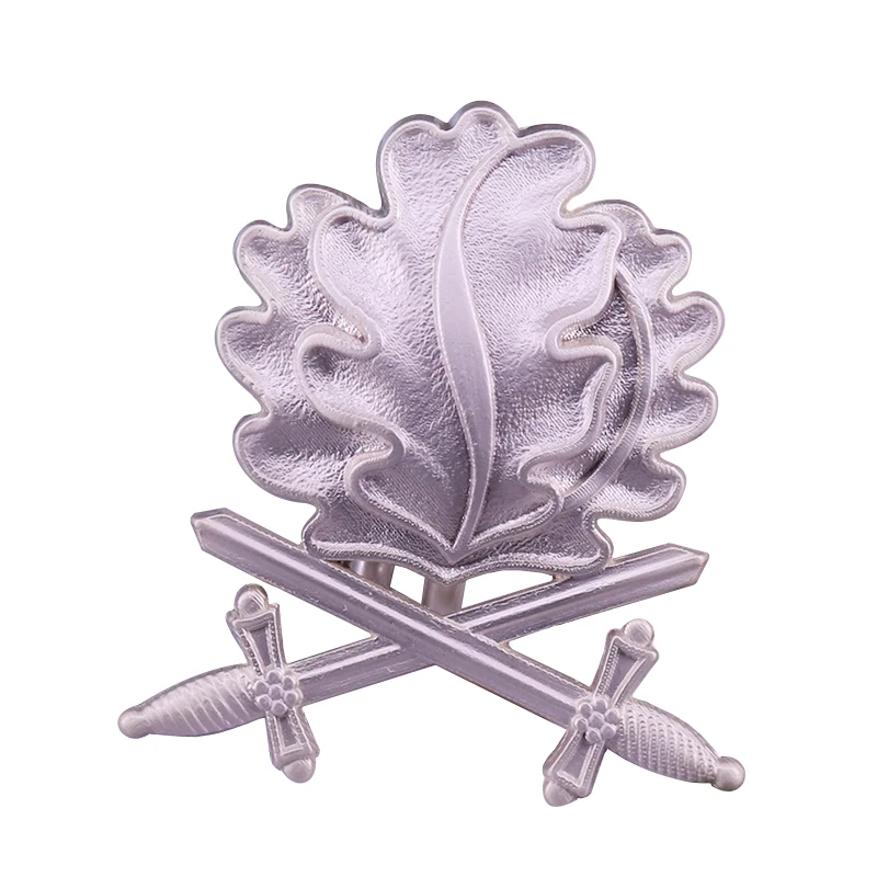 

Silver oak leaves brooch vintage sword pin Germany jewelry