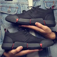 BIG SIZE 46 NEW Brand High quality all Black Men’s leather casual shoes Fashion Sneakers flats Oxfords Shoes For Men LG-1111