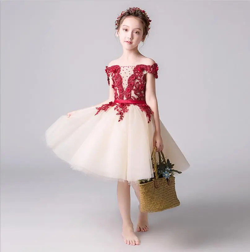 Новинка; летнее платье принцессы для девочек; Пышное Платье-пачка с цветочным рисунком без бретелек; вечерние платья для девочек на свадьбу; торжественное платье для первого причастия