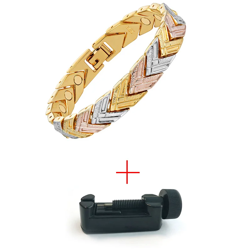 Vivari Модный магнитный браслет для здоровья для женщин 3-Tone цвет стрела золотого цвета браслеты с подвесками модный подарок новые ювелирные изделия - Окраска металла: MBT183T add tool