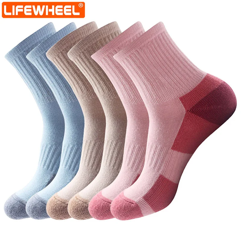 LifeWheel женские носки повседневные спортивные бег дышащие хлопковые носки осень зима экипажа короткие носки 6 пар/лот