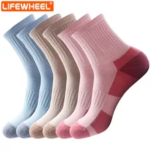 LifeWheel женские носки повседневные спортивные бег дышащие хлопковые носки осень зима экипажа короткие носки 6 пар/лот