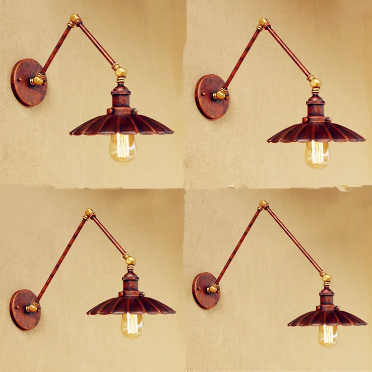 

Rustic Wall Sconce Vintage Wall Lamps Arandela Edison Loft Industrial Wall Lights Fixtures Long Arm Wall Light Lampara Pared