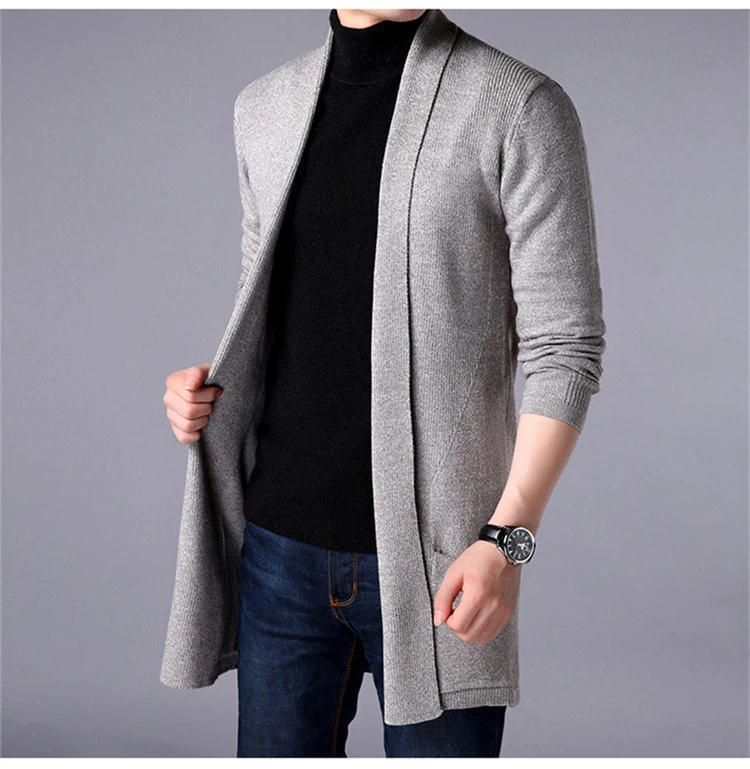 Мужская одежда, свитер, пальто, весна, свитер, пальто, длинный рукав, кардиган, тонкий свитер, длинная секция, большой размер, Мужское пальто