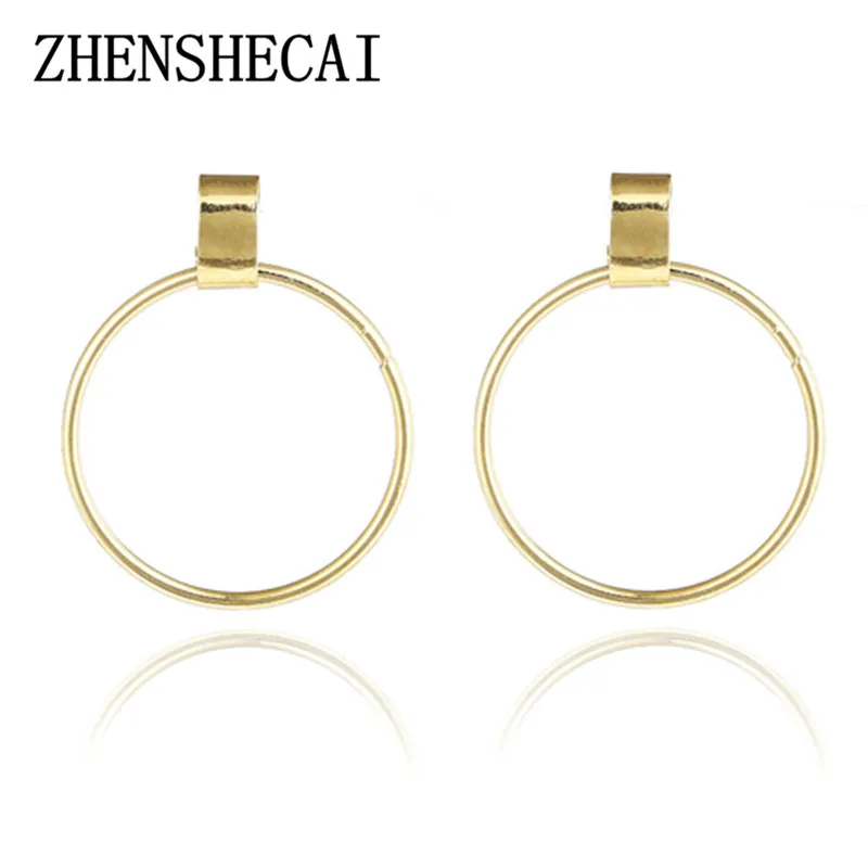 

Gold Color Geometric Circle Round Stud Earrings for Women Brincos 2017 Fashion Style Women Party Jewelry Accessories e0260