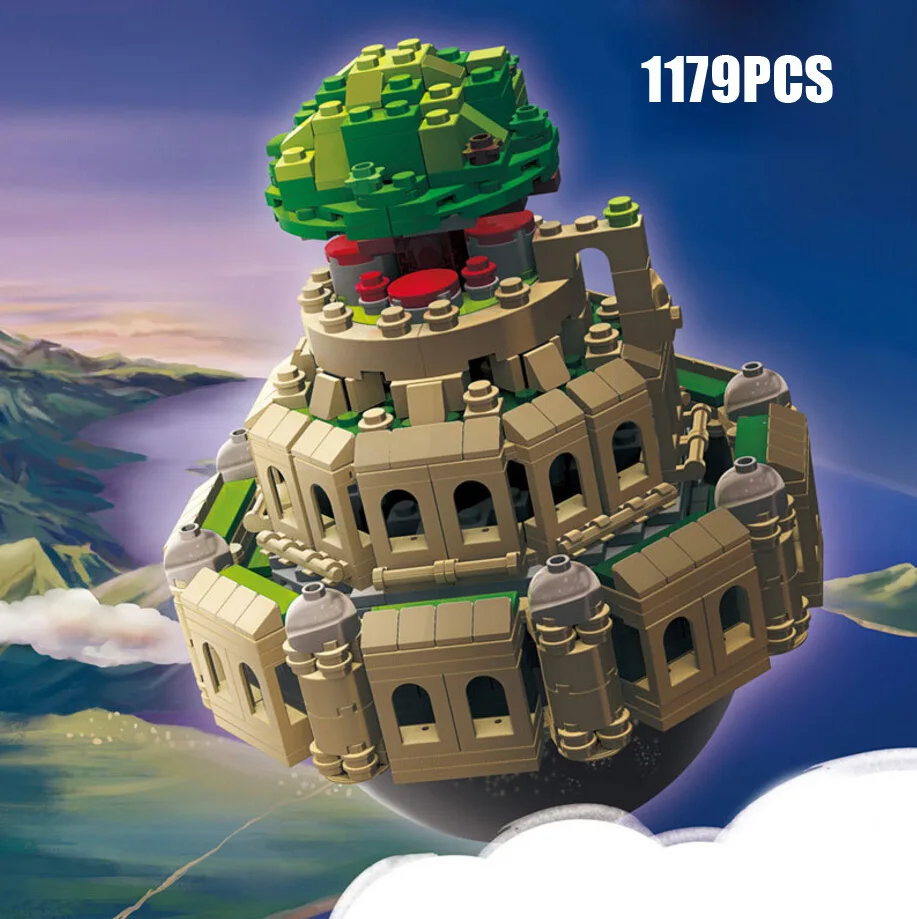 

Hot Japan Anime castle in the sky animation scene MOC building block model bricks toys music box collection for children gifts