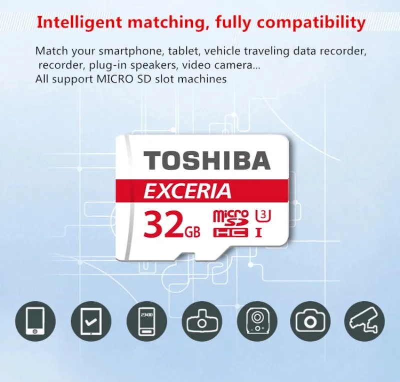 Карта памяти TOSHIBA M302 microSDHC/SDXC 32 GB/64 GB UHS-3 microSDHC UHS-I макс до 90 МБ/с. картой Micro SD объемом 16 Гб UHS-1 Class10