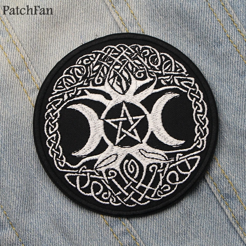 Patchfan подвеска Триединая богиня луны Патчи DIY вышитые значки железа/пришить шляпа