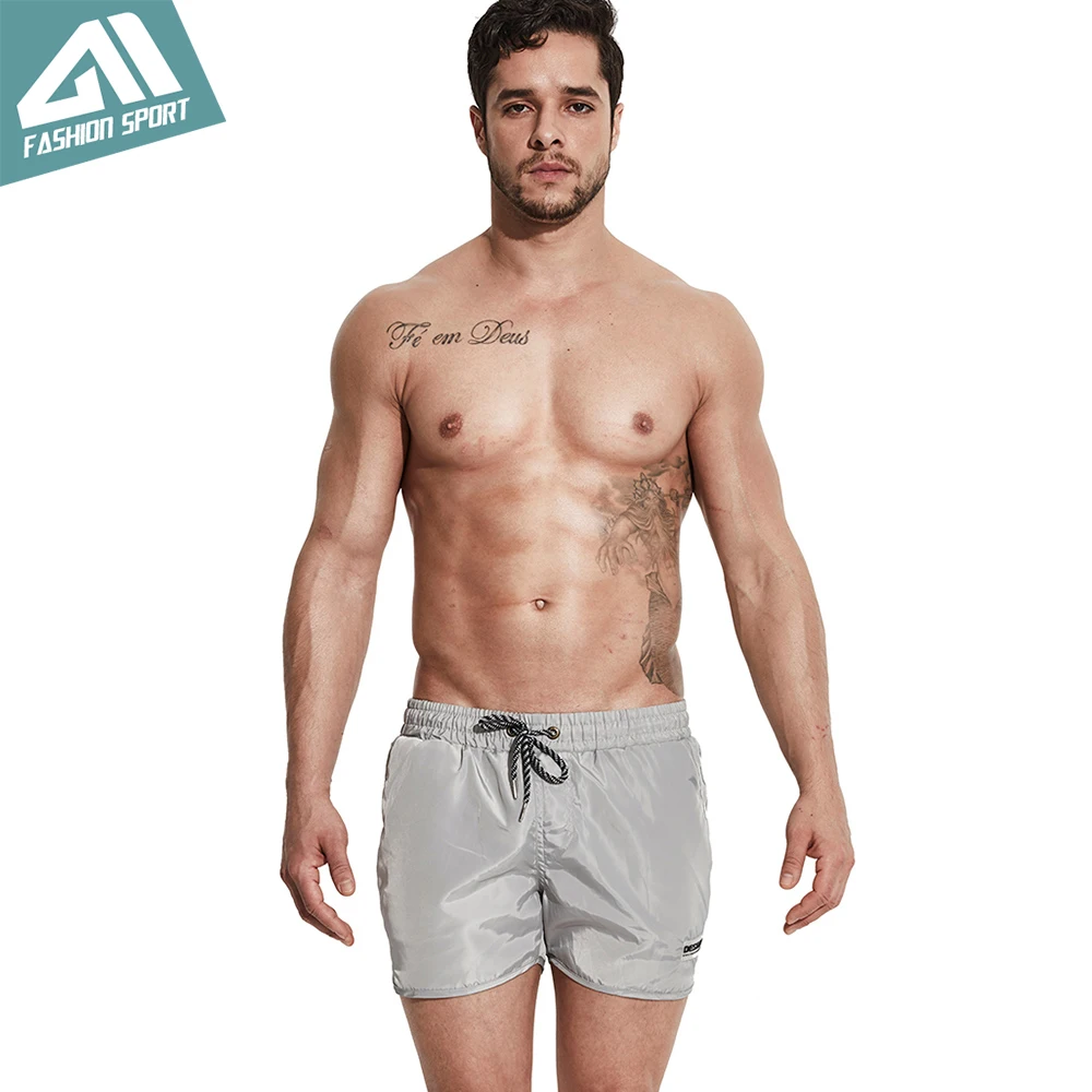 Desmiit Solid Men's Board Shorts Sport Athletic Running Gym Walking Men Shorts (28)