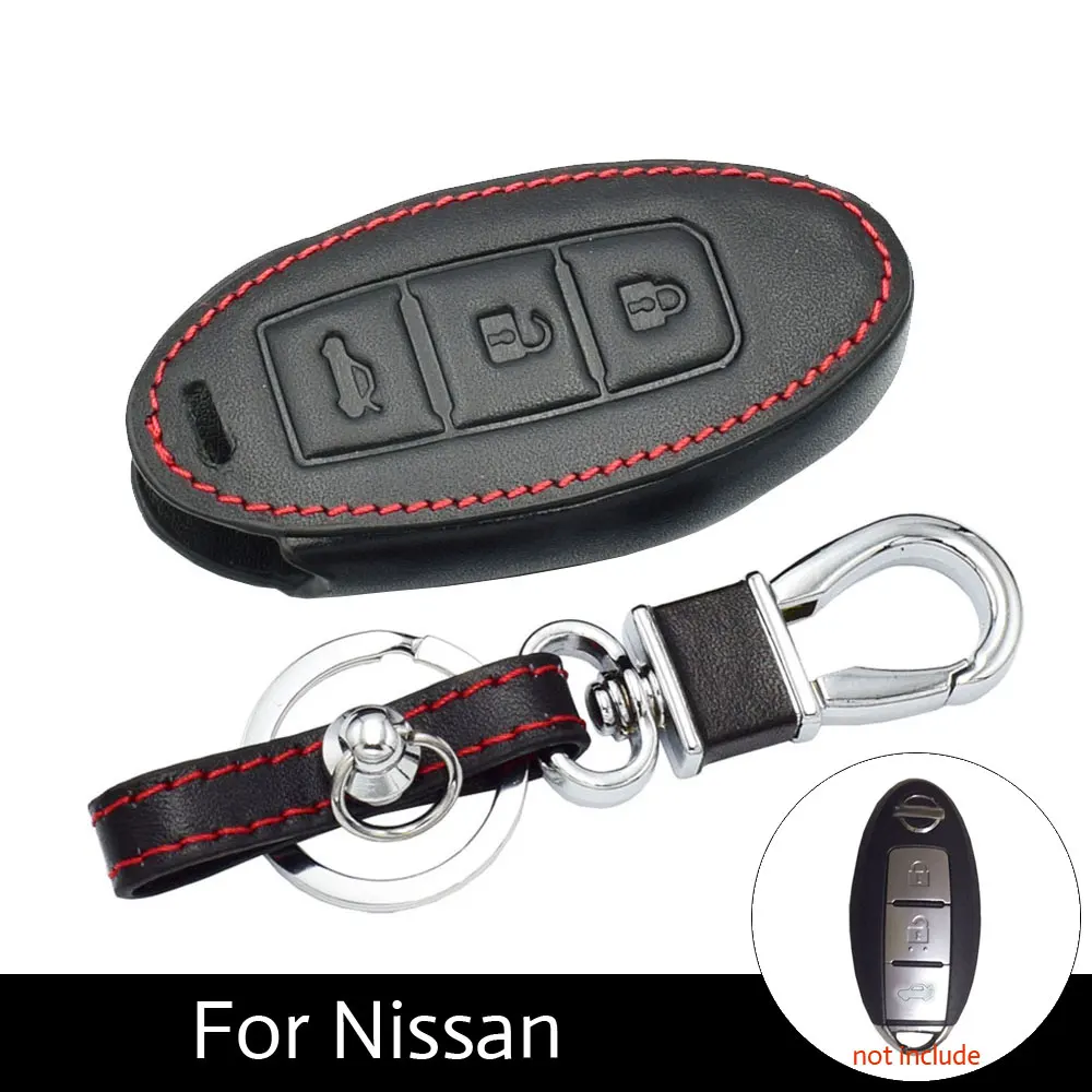 Leather Car Key Case Keyless Remote Fob Cover For Nissan Qashqai