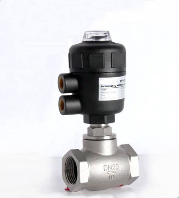 

3/4" 2/2 way pneumatic globe control valve angle seat valve normally closed 50mm PA actuator