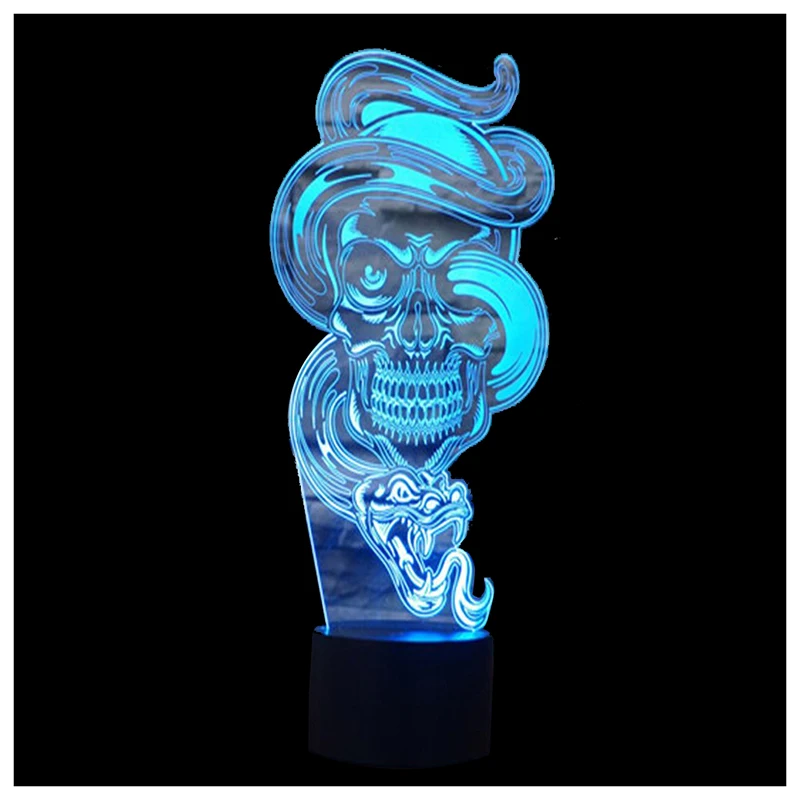 

3D Optical Illusion Desk Lamp 7 Colors Change Touch Button USB Nightlight Produces Unique Visualization Lighting Effects Art S