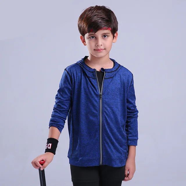 2018 Boys Fitness Jacket For Long Sleeve Coats Hoodied Autumn Spring