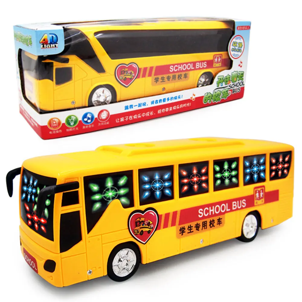 Модель игрушечной машины автомобиль желтый электрическая музыка безопасность Diy подарок школьный автомобиль пластиковый Свет Дети интересный интеллект электрический автобус