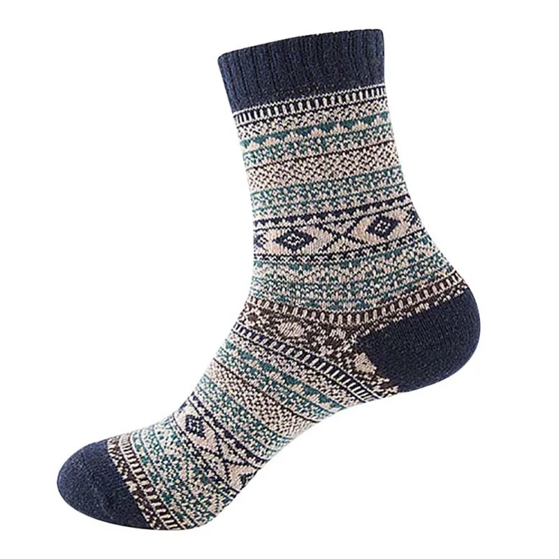 Осенне-зимние женские носки из кроличьей шерсти в стиле ретро, плотные теплые хлопковые носки с тепловым дизайном - Цвет: 5ZQ
