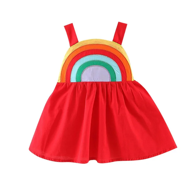 

Baby Sleeveless Strap Dresses Rainbow Pageant Party Sundress Children Clothes 1-4Y 2019 New Summer Kids Girls Princess Dress