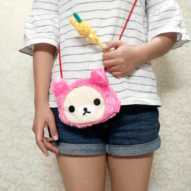 

Kawaii SAN-X Rilakkuma Bear and Rabbit Kids Plush Toys BAG Case Lady Coin Cosmetics Purse Wallet Pouch