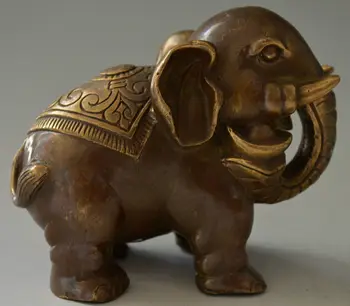 

Collectible Decorated Chinese Copper Carved Elephant Statue