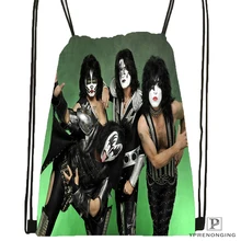 Пользовательские рок-группа Kiss Монстр стиль походная сумка на шнурке милый рюкзак дети ранец(черная спина) 31x40 см#180531-02-46